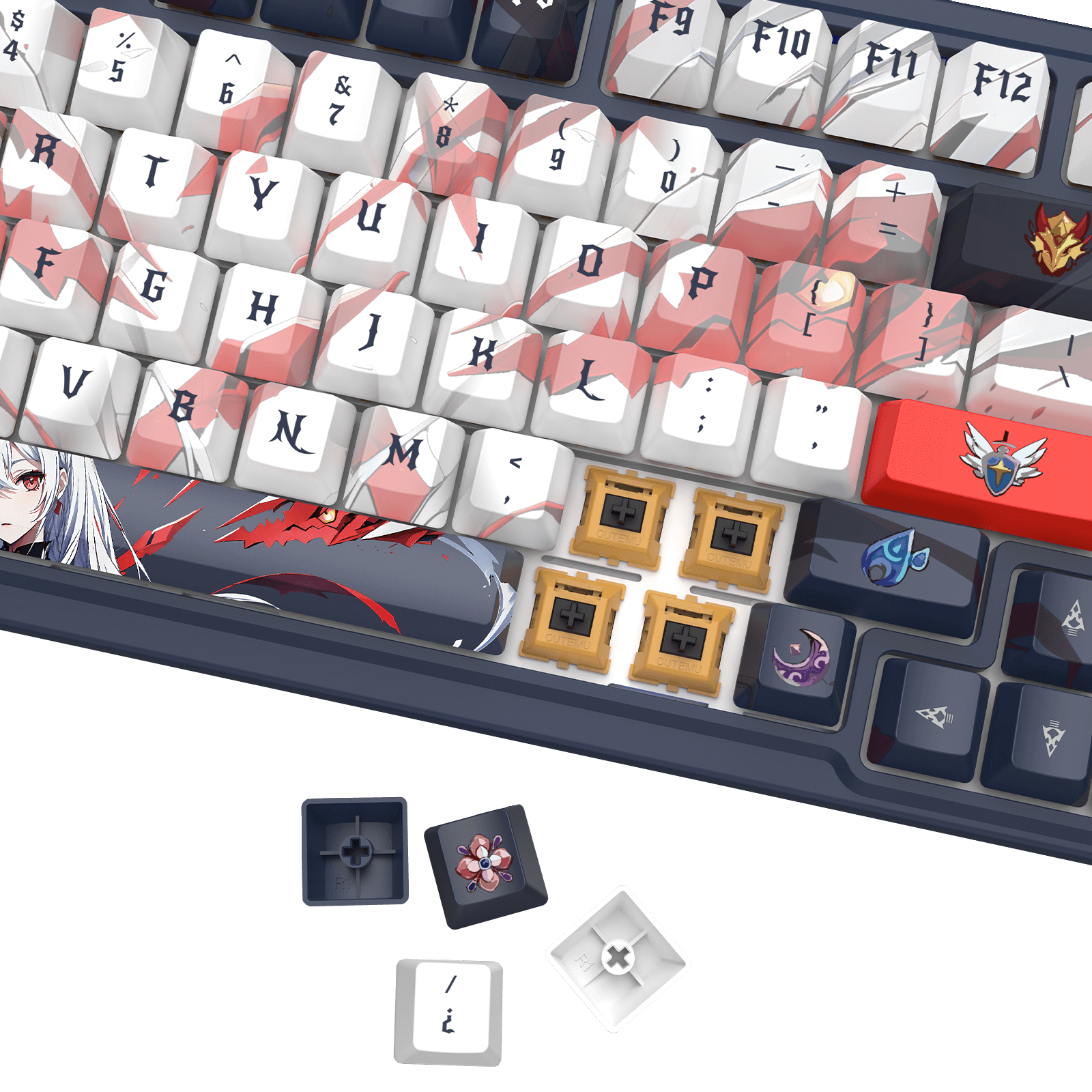 3-Modes Anime Mechanical Keyboard w/Hot-Swap Socket