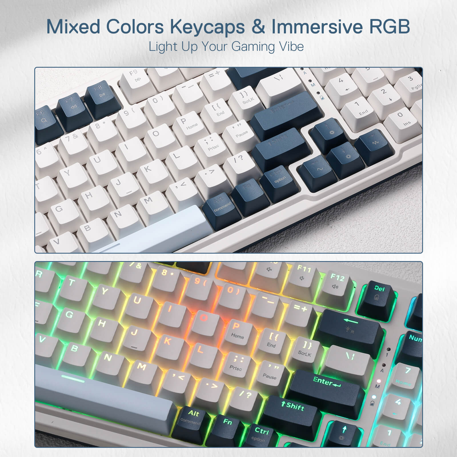 3-Mode Win/Mac Mechanical Keyboard w/5-Layer Noise Dampening