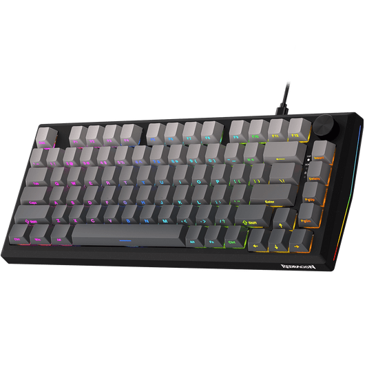 Redragon K687 HE Wired Gasket Gaming Keyboard, 81 Keys Rapid Trigger Mechanical Keyboard w/Dedicated Hall Effect Magnetic Switch, CNC Aluminum Board, Easy-Control Knob, 5-Layer Noise Dampening