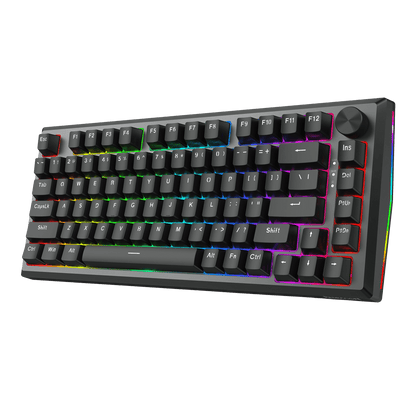 Redragon K687 Wired CNC Gasket Gaming Keyboard, 81 Keys Mechanical Keyboard w/Premium CNC Aluminum Board, Easy-Control Knob, 5-Layer Noise Dampening, Custom Linear Switch