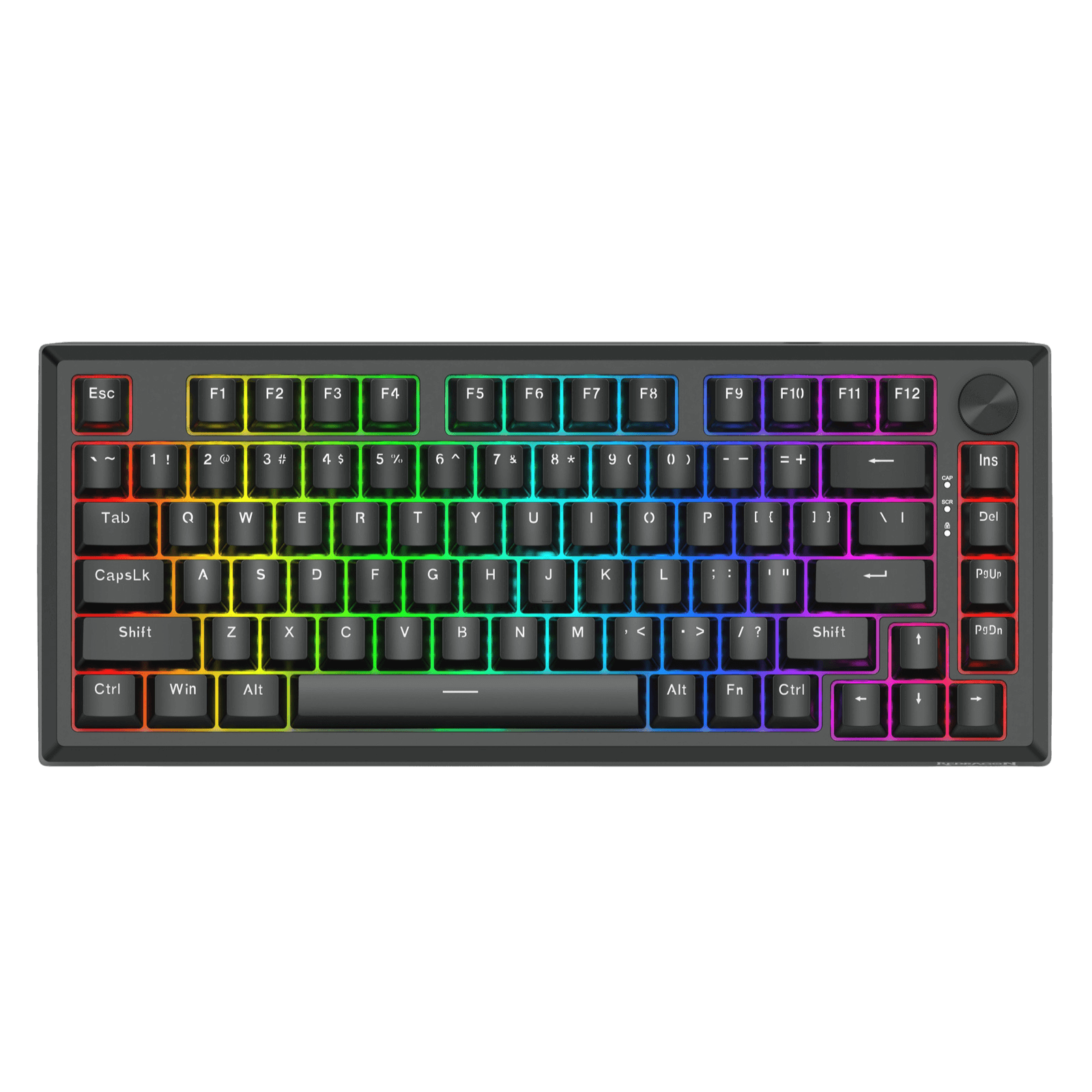 Redragon K687 Wired CNC Gasket Gaming Keyboard, 81 Keys Mechanical Keyboard w/Premium CNC Aluminum Board, Easy-Control Knob, 5-Layer Noise Dampening, Custom Linear Switch