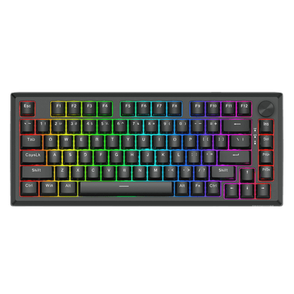 Redragon K687 Wired CNC Gasket Gaming Keyboard, 81 Keys Mechanical Keyboard w/Premium CNC Aluminum Board, Easy-Control Knob, 5-Layer Noise Dampening, Custom Linear Switch