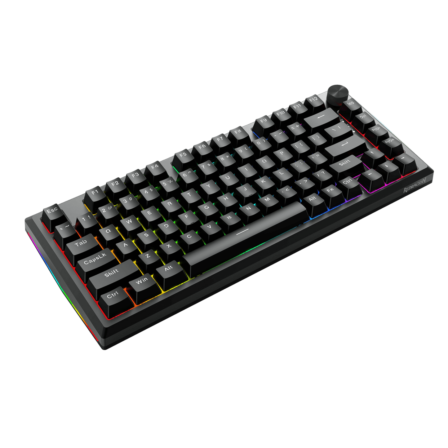 Redragon K687 Wired CNC Gasket Gaming Keyboard, 81 Keys Mechanical Keyboard w/Premium CNC Aluminum Board, Easy-Control Knob, 5-Layer Noise Dampening, Custom Linear Switch