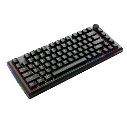 Redragon K687 Wired CNC Gasket Gaming Keyboard, 81 Keys Mechanical Keyboard w/Premium CNC Aluminum Board, Easy-Control Knob, 5-Layer Noise Dampening, Custom Linear Switch