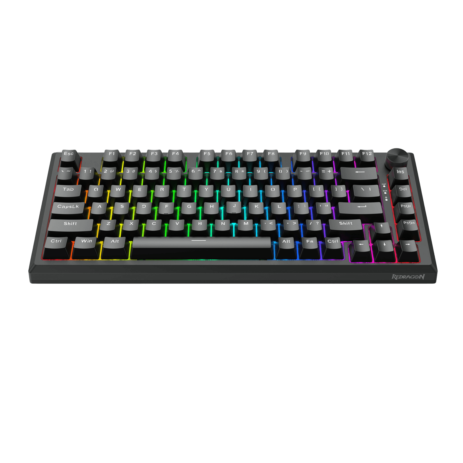 Redragon K687 Wired CNC Gasket Gaming Keyboard, 81 Keys Mechanical Keyboard w/Premium CNC Aluminum Board, Easy-Control Knob, 5-Layer Noise Dampening, Custom Linear Switch