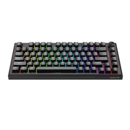 Redragon K687 Wired CNC Gasket Gaming Keyboard, 81 Keys Mechanical Keyboard w/Premium CNC Aluminum Board, Easy-Control Knob, 5-Layer Noise Dampening, Custom Linear Switch