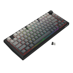 Redragon K687 Wireless CNC Gasket Gaming Keyboard, 81 Keys Mechanical Keyboard w/Premium CNC Aluminum Board, Easy-Control Knob, 5-Layer Noise Dampening, Custom Linear Switch, PBT Gradient Keycaps