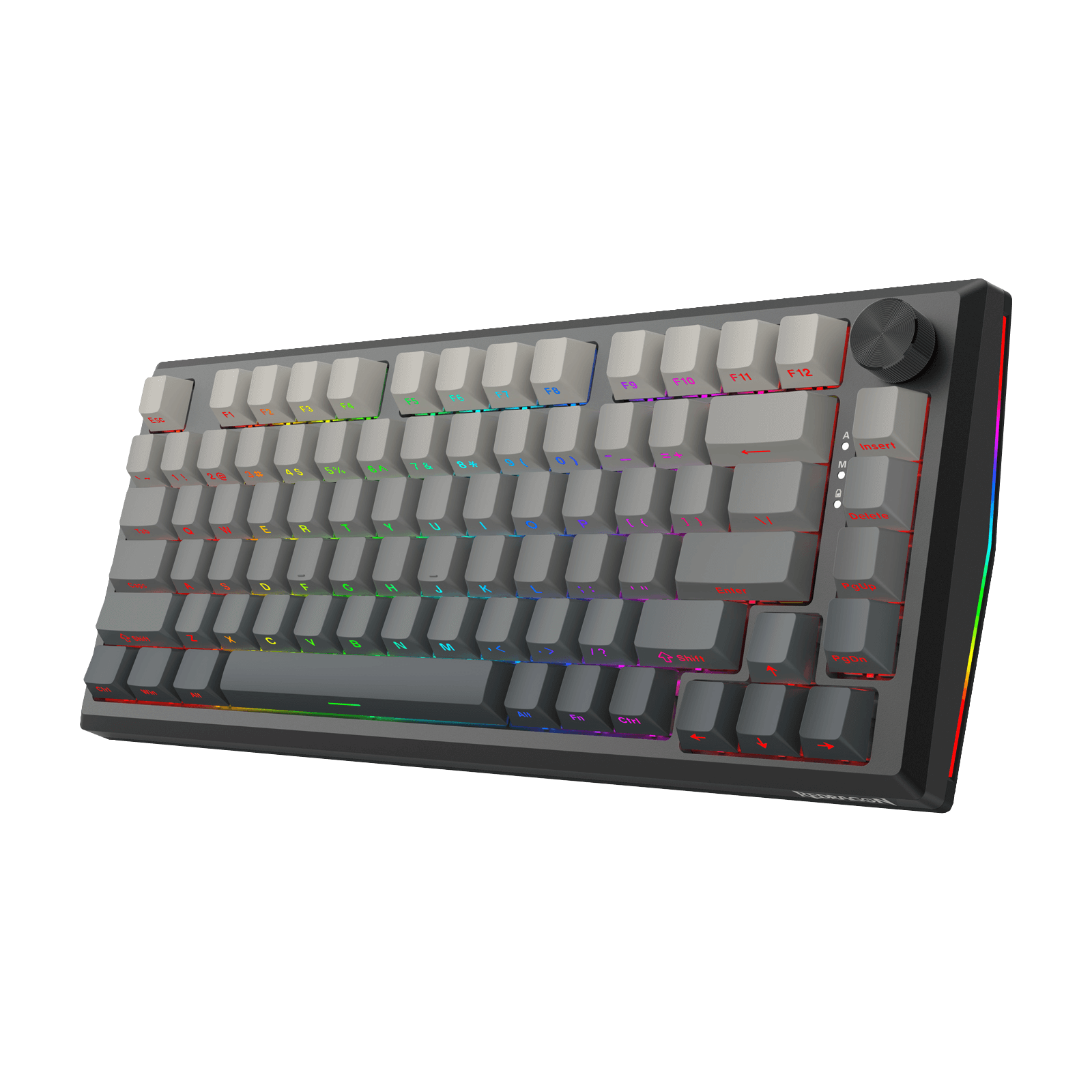 Redragon K687 Wireless CNC Gasket Gaming Keyboard, 81 Keys Mechanical Keyboard w/Premium CNC Aluminum Board, Easy-Control Knob, 5-Layer Noise Dampening, Custom Linear Switch, PBT Gradient Keycaps