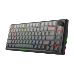 Redragon K687 Wireless CNC Gasket Gaming Keyboard, 81 Keys Mechanical Keyboard w/Premium CNC Aluminum Board, Easy-Control Knob, 5-Layer Noise Dampening, Custom Linear Switch, PBT Gradient Keycaps