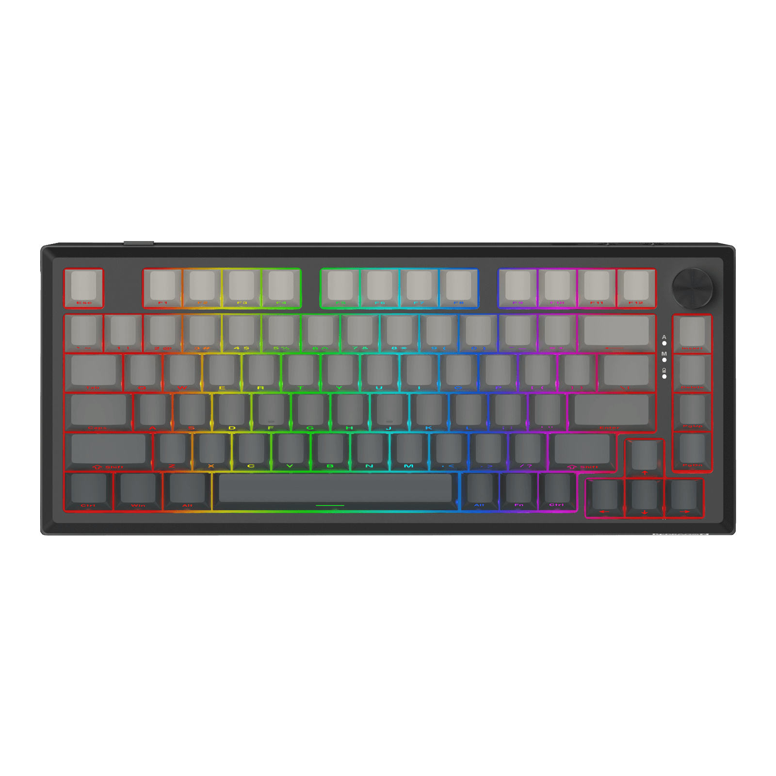 Redragon K687 Wireless CNC Gasket Gaming Keyboard, 81 Keys Mechanical Keyboard w/Premium CNC Aluminum Board, Easy-Control Knob, 5-Layer Noise Dampening, Custom Linear Switch, PBT Gradient Keycaps