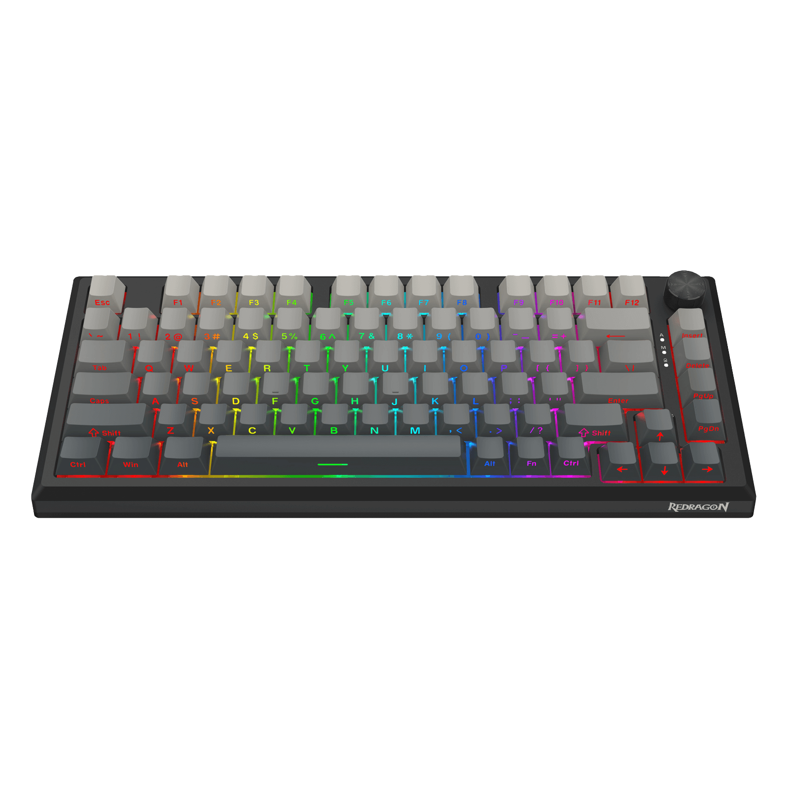 Redragon K687 Wireless CNC Gasket Gaming Keyboard, 81 Keys Mechanical Keyboard w/Premium CNC Aluminum Board, Easy-Control Knob, 5-Layer Noise Dampening, Custom Linear Switch, PBT Gradient Keycaps