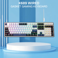 Redragon K689 Wired Gasket RGB Gaming Keyboard, 104 Keys + Extra 4 Hotkeys Mechanical Keyboard w/Upgraded Hot-swappable Socket, 5-Layer Noise Dampening, Mixed Color Keycaps, Custom Linear Switch