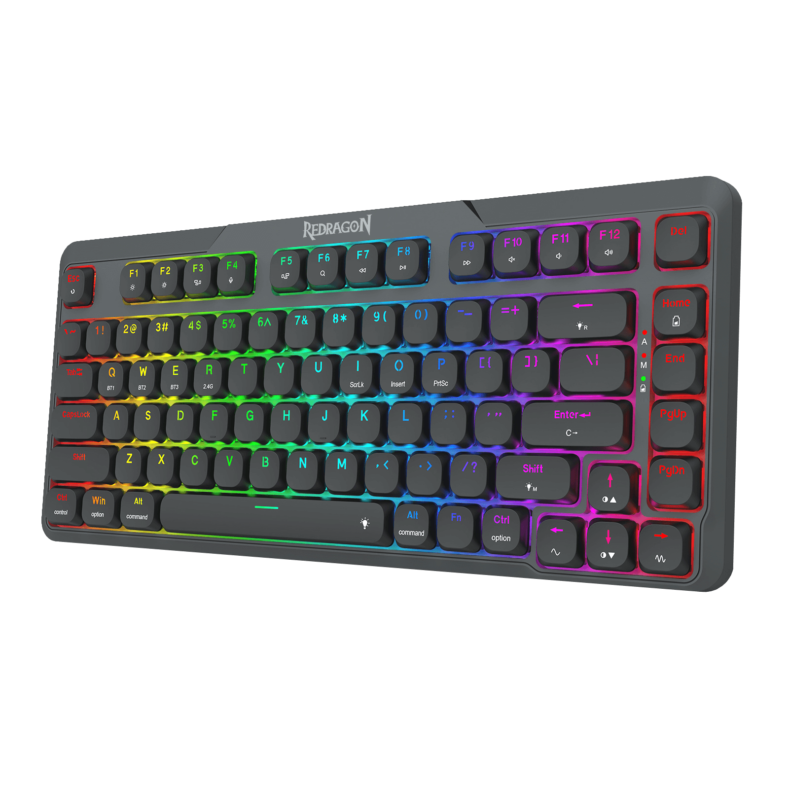 Redragon K706 PRO 75% Wireless Gasket RGB Gaming Keyboard, 3-Modes 82 Keys Compact Mechanical Keyboard w/Ultra Slim Board, Low-Profile Linear Red Switch and Dual Win/MAC System