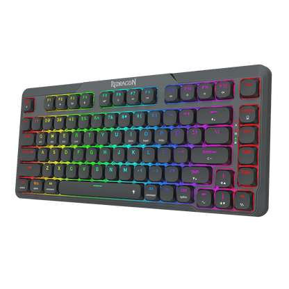 Redragon K706 PRO 75% Wireless Gasket RGB Gaming Keyboard, 3-Modes 82 Keys Compact Mechanical Keyboard w/Ultra Slim Board, Low-Profile Linear Red Switch and Dual Win/MAC System