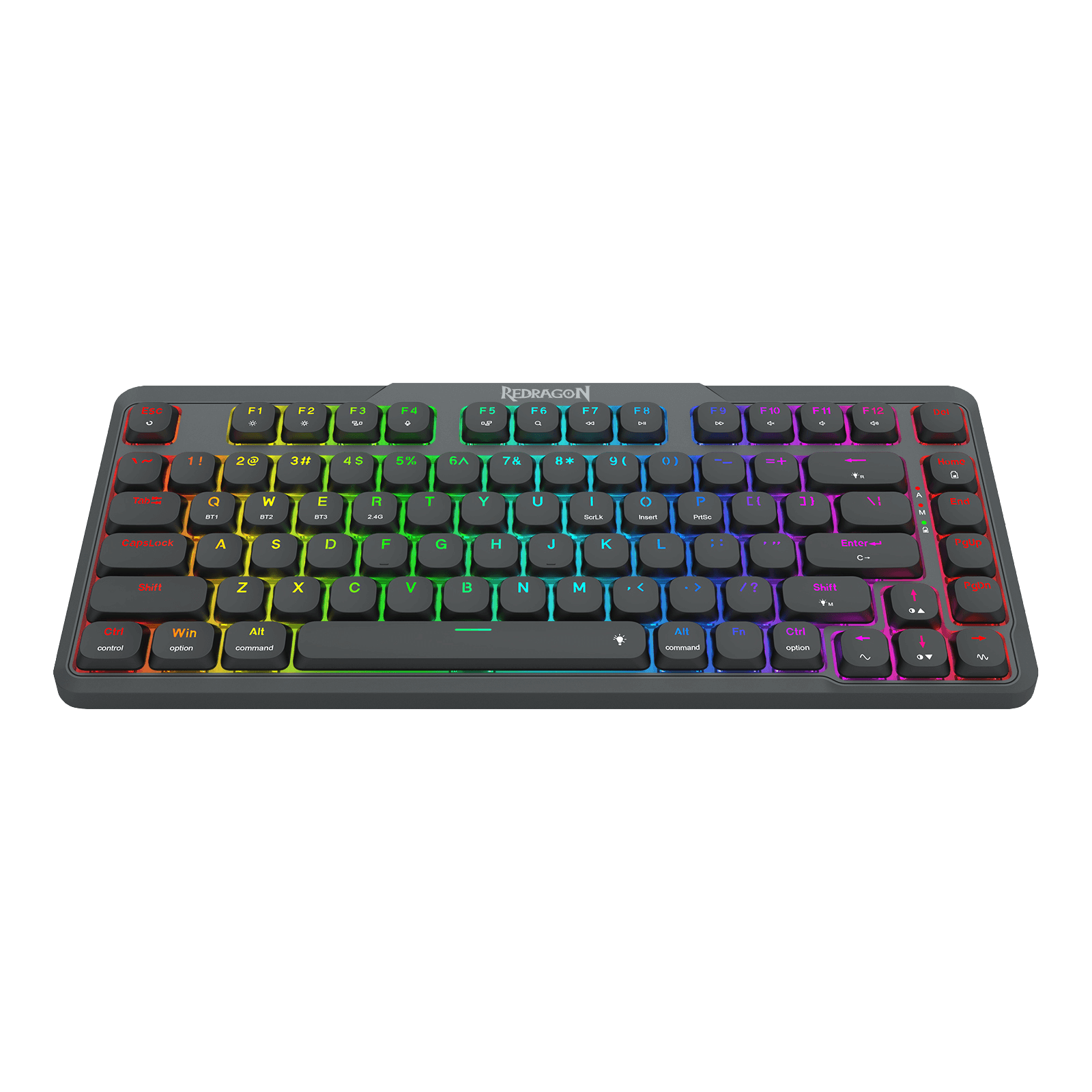 Redragon K706 PRO 75% Wireless Gasket RGB Gaming Keyboard, 3-Modes 82 Keys Compact Mechanical Keyboard w/Ultra Slim Board, Low-Profile Linear Red Switch and Dual Win/MAC System