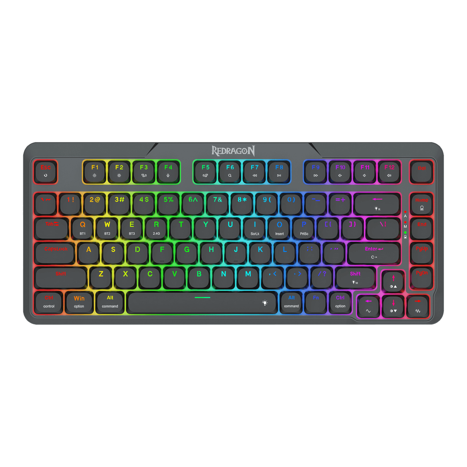 Redragon K706 PRO 75% Wireless Gasket RGB Gaming Keyboard, 3-Modes 82 Keys Compact Mechanical Keyboard w/Ultra Slim Board, Low-Profile Linear Red Switch and Dual Win/MAC System