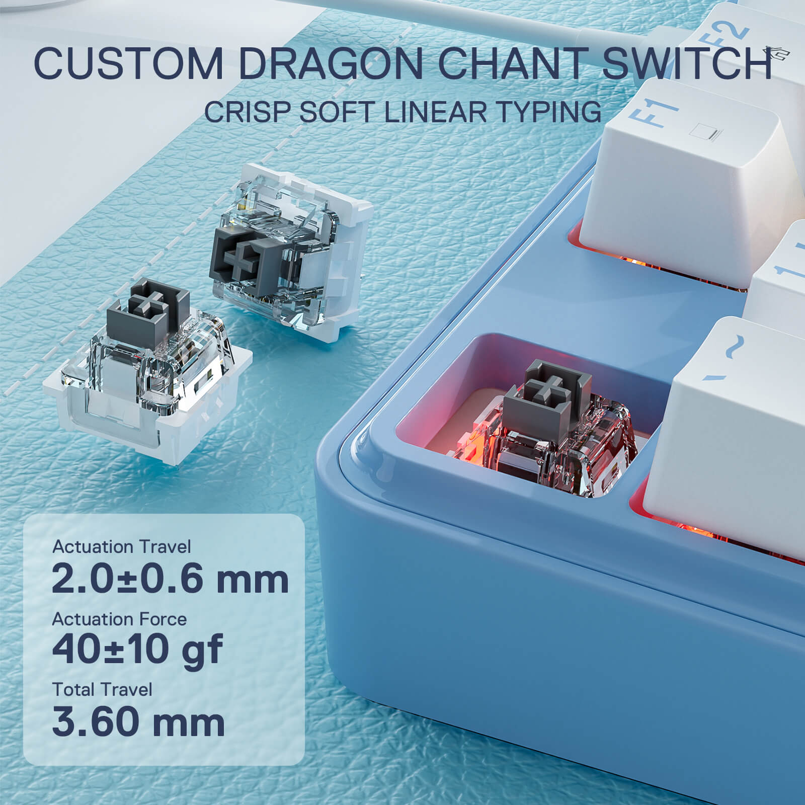 Redragon K707WBB RGB S.Blade White/Blue TKL Gasket Mounted Linear Gaming Keyboard main image 1
