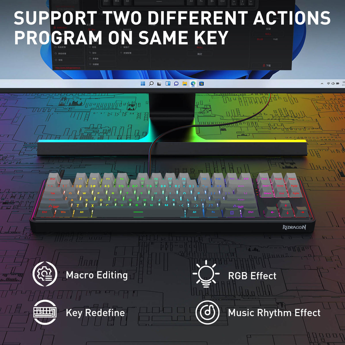 Redragon STAR BLADE K707 HE 80% TKL Magnetic Switch Gaming Keyboard ...
