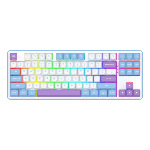 Redragon K707 PRO 80% TKL Gasket Mechanical Gaming Keyboard, Tri-Mode Wireless/USB-C, Mint Mambo Linear Switches, Noise Dampening, PBT Round Keycaps, Customizable RGB, Hot-Swappable for 3/5 Pins, Pro Software Supported