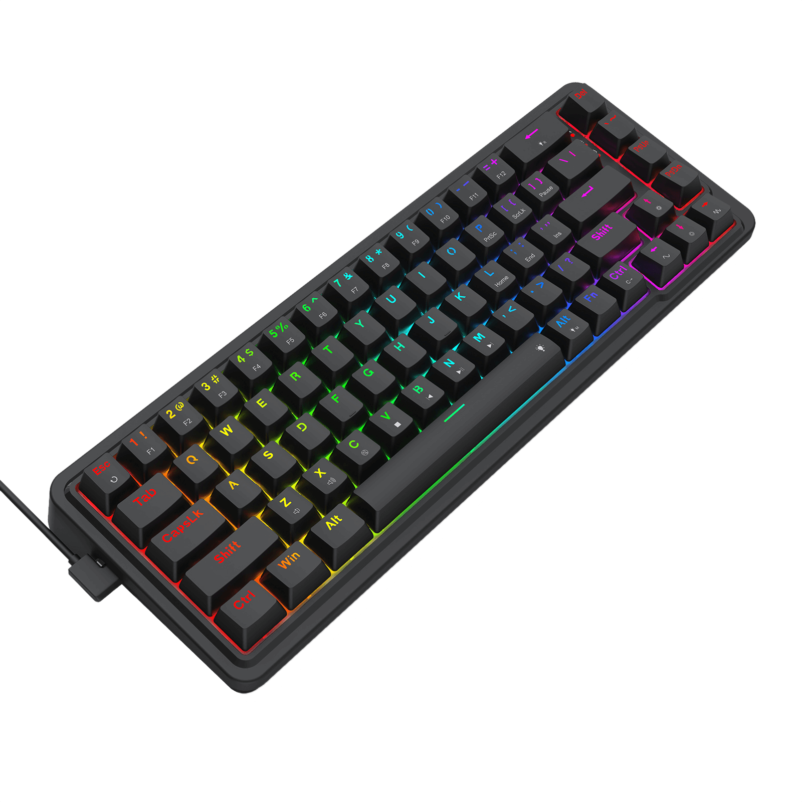 Redragon K709 65% Wired Gasket RGB Gaming Keyboard, 68 Keys Hot-Swap Compact Mechanical Keyboard w/Free-Mod Socket, 3-Layer Noise Dampening & Dedicated Arrow Keys, Quiet Custom Linear Switch