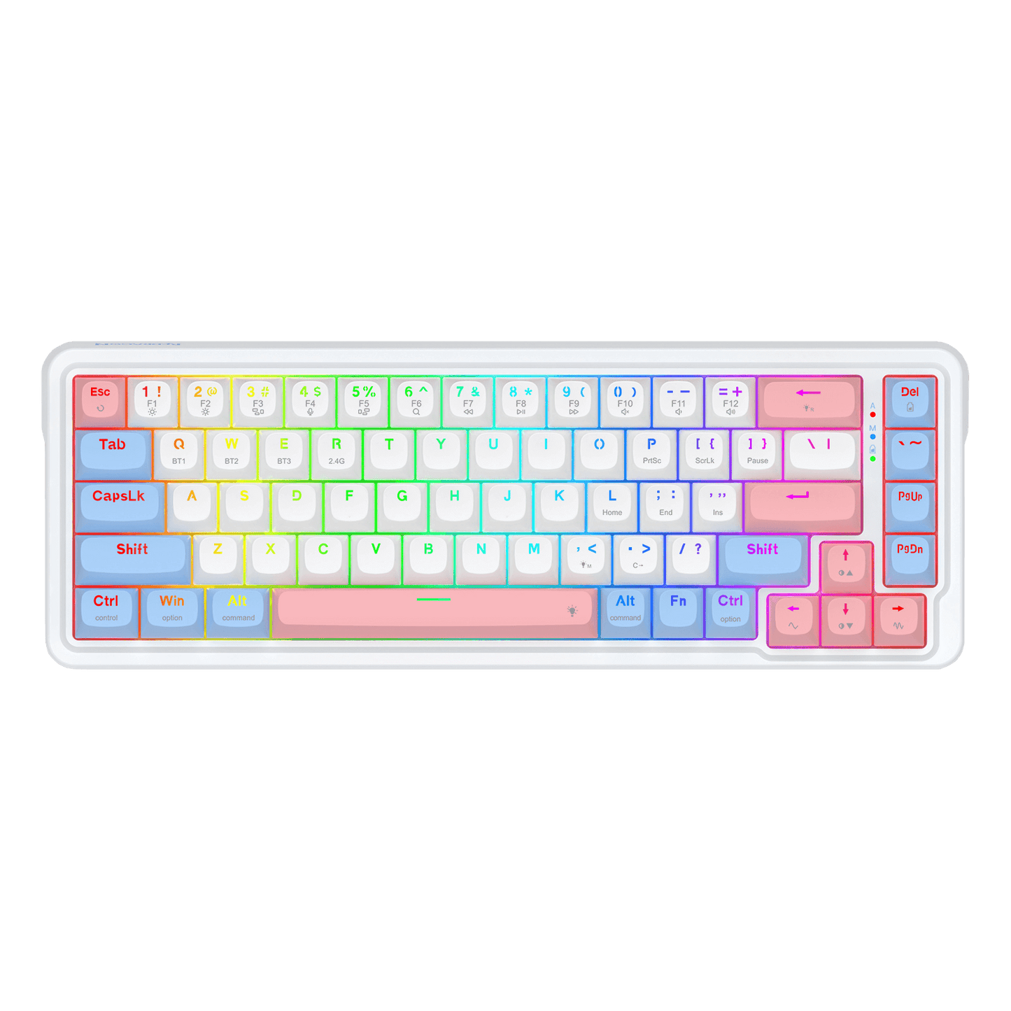 Redragon K709 PRO 65% Wireless Gasket RGB Gaming Keyboard, 68 Keys Hot-Swap Compact Mechanical Keyboard w/Free-Mod Socket, 5-Layer Noise Dampening & Round PBT Keycaps, Quiet Custom Linear Switch