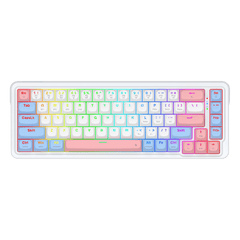 Redragon K709 PRO 65% Wireless Gasket RGB Gaming Keyboard, 68 Keys Hot-Swap Compact Mechanical Keyboard w/Free-Mod Socket, 5-Layer Noise Dampening & Round PBT Keycaps, Quiet Custom Linear Switch