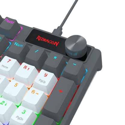 Redragon K718 Wired 104 Keys Gaming Keyboard, Rainbow Backlit Wired Mechanical Keyboard w/Dedicated Knob Control, Sound Absorbing Foams, Upgraded Hot-swappable Socket, Mixed Color Keycaps, Red Switch