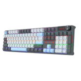 Redragon K718 Wired 104 Keys Gaming Keyboard, Rainbow Backlit Wired Mechanical Keyboard w/Dedicated Knob Control, Sound Absorbing Foams, Upgraded Hot-swappable Socket, Mixed Color Keycaps, Red Switch