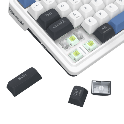 Redragon K719 Wireless Gasket Gaming Keyboard w/Hype Screen & Knob, 95 Keys Mechanical Keyboard, Easy-Control 1.14’’ TFT Info Display, 5-Layer Noise Dampener, Round PBT Keycaps, Mint Mambo Switch