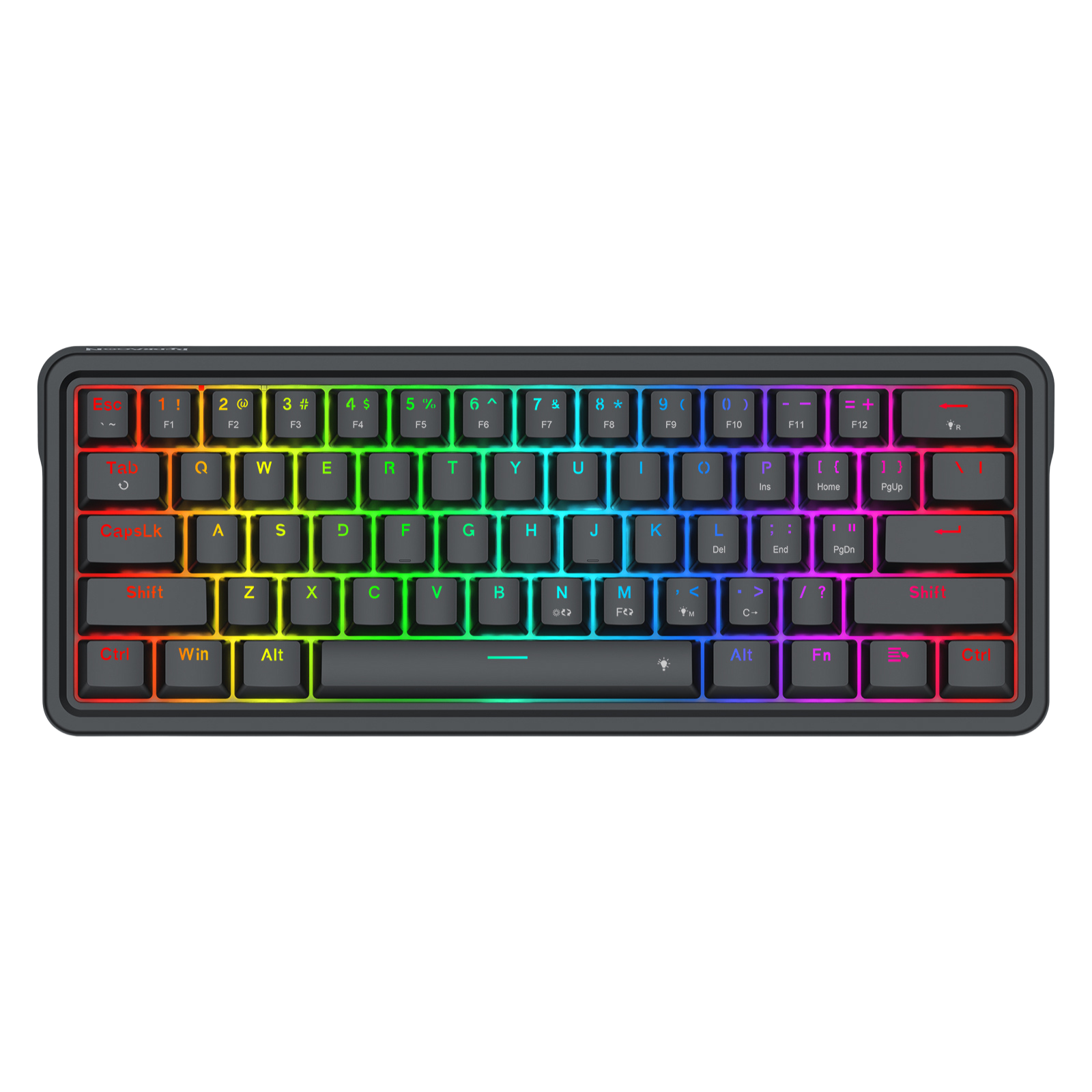 Redragon K722 60% Wired Gasket RGB Gaming Keyboard, 61 Keys Hot-Swap Compact Mechanical Keyboard w/Free-Mod Socket, 3-Layer Noise Dampening, Quiet Custom Linear Switch