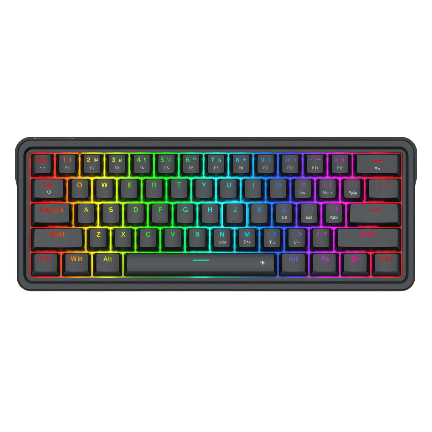 Redragon K722 60% Wired Gasket RGB Gaming Keyboard, 61 Keys Hot-Swap Compact Mechanical Keyboard w/Free-Mod Socket, 3-Layer Noise Dampening, Quiet Custom Linear Switch