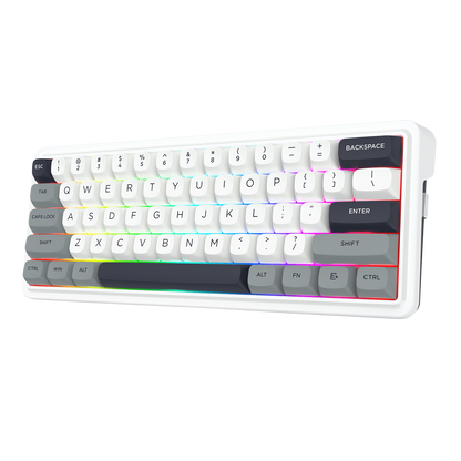 Redragon K722 PRO 60% Wireless Gasket RGB Gaming Keyboard, 61 Keys Hot-Swap Compact Mechanical Keyboard w/Free-Mod Socket, 5-Layer Noise Dampening & Round PBT Keycaps, Quiet Custom Linear Switch