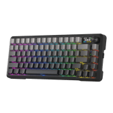 Redragon K724 PRO Wireless Gasket Gaming Keyboard w/Hype Screen & Knob, 81-Key Mechanical Keyboard, Easy-Control 1.14’’ TFT Info Display, 5-Layer Noise Dampening, Custom Linear Switch, Black | Show