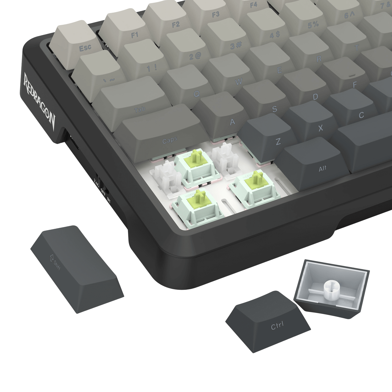 Redragon K724 PRO Wireless Gasket Gaming Keyboard w/Hype 1.14’’ TFT Screen & Knob, 81-Key 75% Mechanical Keyboard, 5-Layer Noise Dampening, Hot-Swap South-Facing RGB Socket, Gradient PBT Keycaps