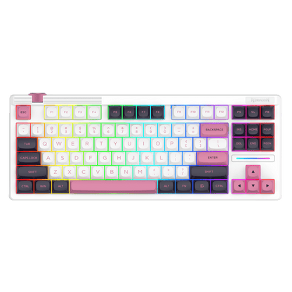Redragon K729 80% Wired Gasket RGB Gaming Keyboard, 87 Keys TKL Mechanical Keyboard w/Dedicated Knob Control, Hot-Swap Socket, Mixed Color Keycaps & 5-Layer Noise Dampening, Custom Linear Switch
