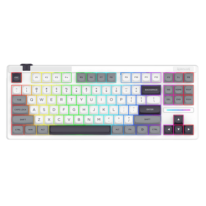 Redragon K729 PRO 80% Wireless Gasket RGB Gaming Keyboard, 3-Mode TKL Mechanical Keyboard w/Knob Control, Mix-Color PBT Keycaps, Hot-Swap South-Facing Socket & 5-Layer Dampener, Custom Silent Switch