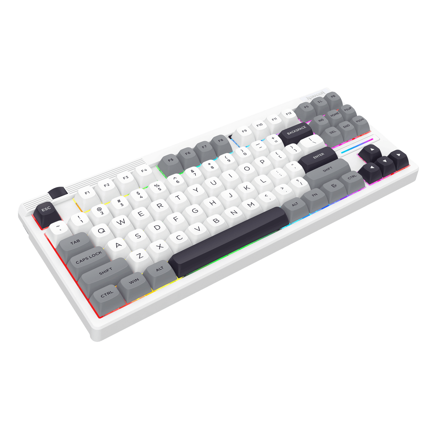 Redragon K729 PRO 80% Wireless Gasket RGB Gaming Keyboard, 3-Mode TKL Mechanical Keyboard w/Knob Control, Mix-Color PBT Keycaps, Hot-Swap South-Facing Socket & 5-Layer Dampener, Custom Silent Switch