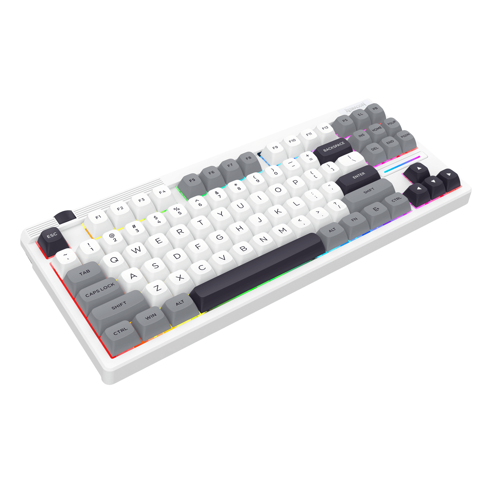 Redragon K729 PRO 80% Wireless Gasket RGB Gaming Keyboard, 3-Mode TKL Mechanical Keyboard w/Knob Control, Mix-Color PBT Keycaps, Hot-Swap South-Facing Socket & 5-Layer Dampener, Custom Silent Switch