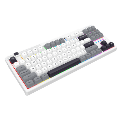 Redragon K729 PRO 80% Wireless Gasket RGB Gaming Keyboard, 3-Mode TKL Mechanical Keyboard w/Knob Control, Mix-Color PBT Keycaps, Hot-Swap South-Facing Socket & 5-Layer Dampener, Custom Silent Switch