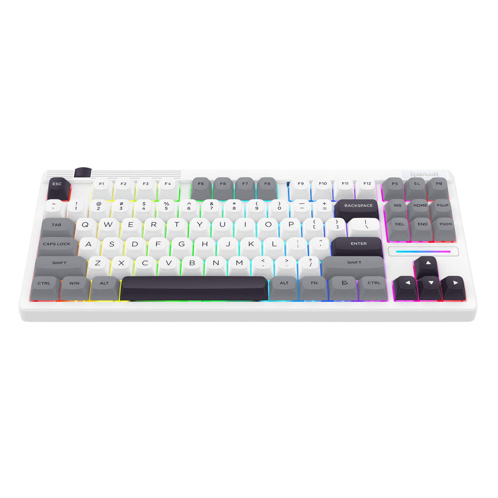 Redragon K729 PRO 80% Wireless Gasket RGB Gaming Keyboard, 3-Mode TKL Mechanical Keyboard w/Knob Control, Mix-Color PBT Keycaps, Hot-Swap South-Facing Socket & 5-Layer Dampener, Custom Silent Switch