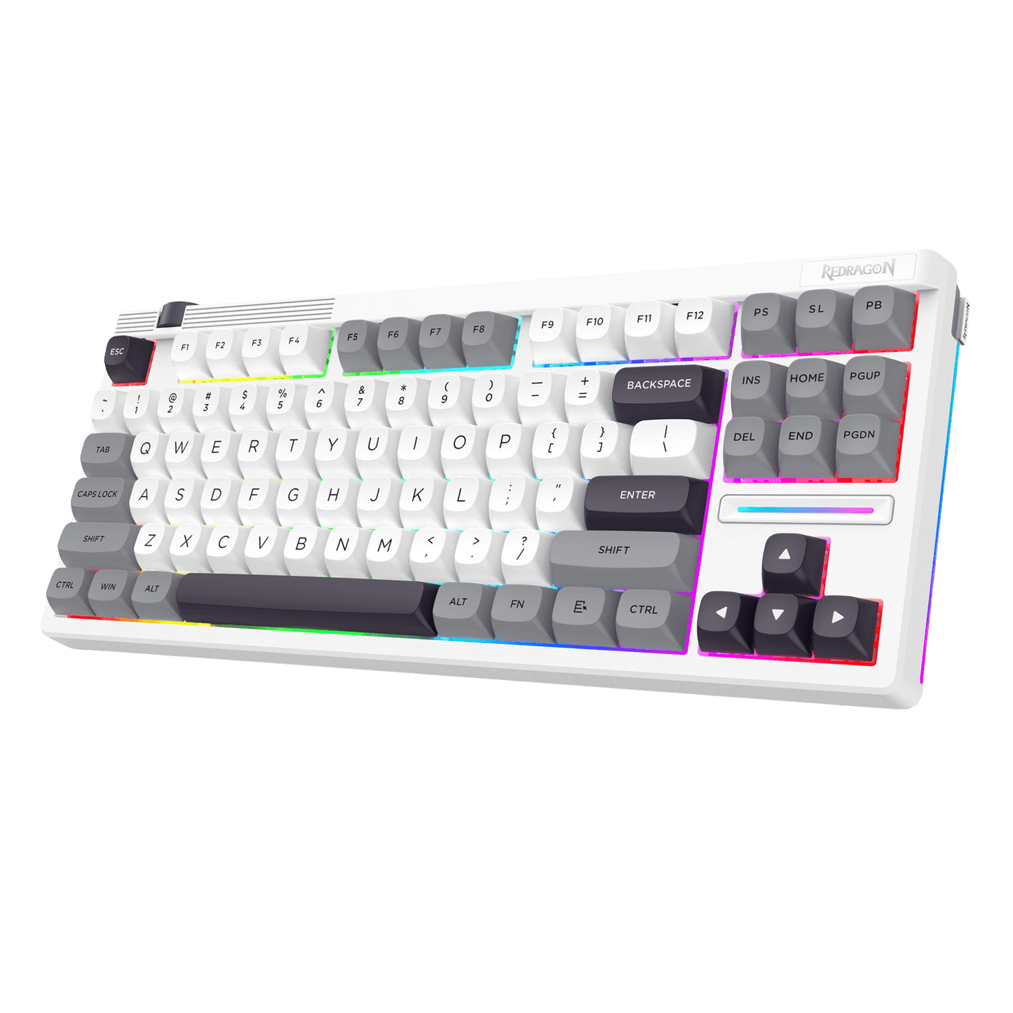 Redragon K729 PRO 80% Wireless Gasket RGB Gaming Keyboard, 3-Mode TKL Mechanical Keyboard w/Knob Control, Mix-Color PBT Keycaps, Hot-Swap South-Facing Socket & 5-Layer Dampener, Custom Silent Switch | show