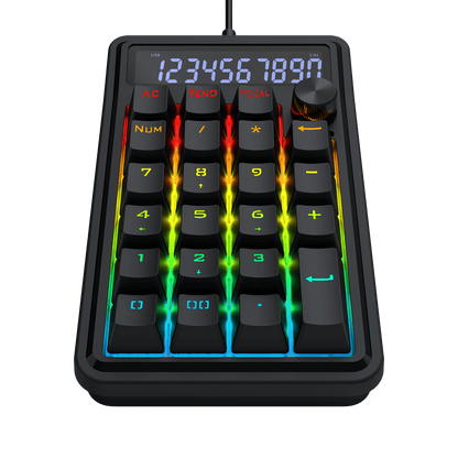 Redragon Numeric keypad with colorful backlighting on a black background
