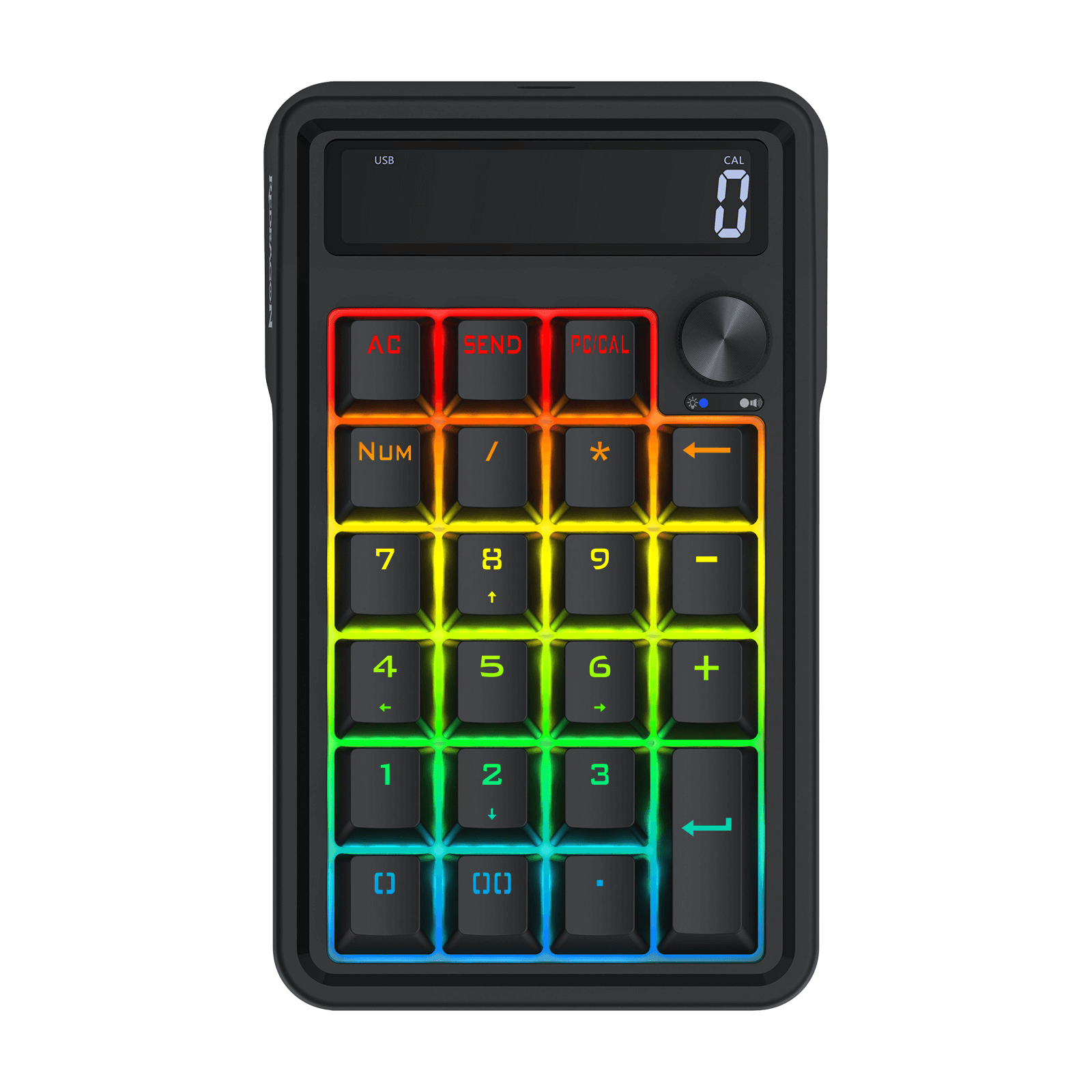 Redragon K733 PRO Wireless Gasket RGB Number Pad, 22 Keys Mechanical Numpad w/PC & Calculate Modes, 10 Digits Calculator Display, Knob Control, 5-Layer Noise Dampening, Creamy Custom Linear Switch