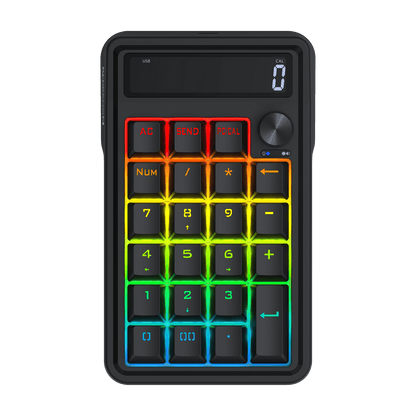 Redragon K733 PRO Wireless Gasket RGB Number Pad, 22 Keys Mechanical Numpad w/PC & Calculate Modes, 10 Digits Calculator Display, Knob Control, 5-Layer Noise Dampening, Creamy Custom Linear Switch