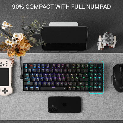 Redragon K735 Rapid Trigger Wired Gaming Keyboard, 90% 94 Keys Mechanical Keyboard w/Hyper-Fast Actuation, Dedicated Magnetic Switch, Actuation Point Adjustable, 8K Hz Polling Rate