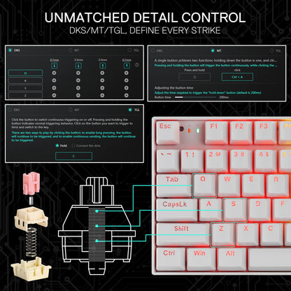Redragon K736 PRO Rapid Trigger Wireless Gaming Keyboard, 90% 94 Keys 3-Mode HE Magnetic Mechanical Keyboard w/Hyper-Fast Actuation, Dedicated Magnetic Switch, Actuation Point Adjustable