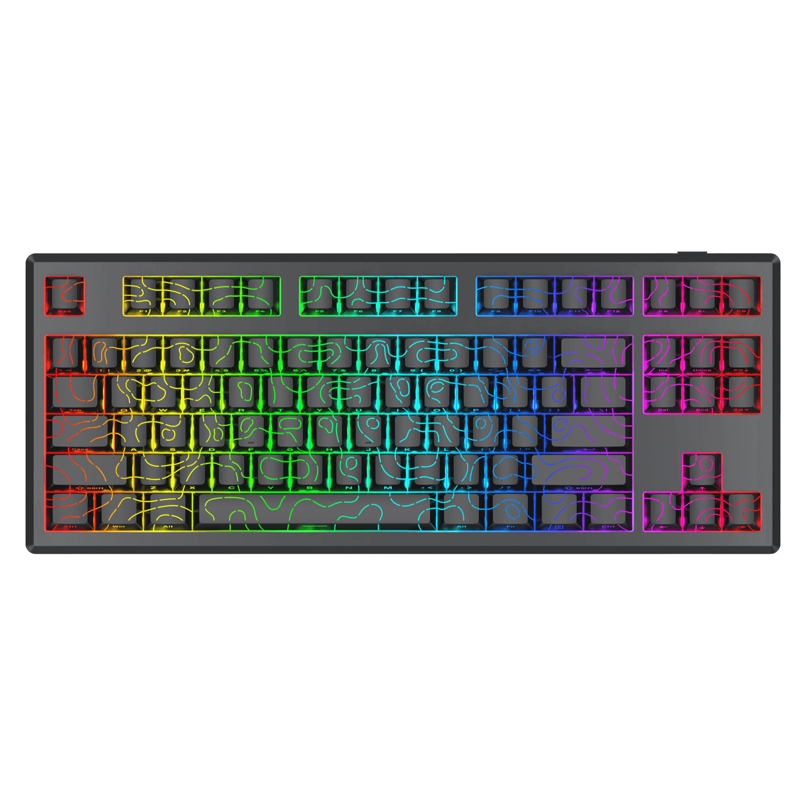 Redragon K737 PRO Wireless 87 Keys Gasket Gaming Keyboard, 80% Premium CNC Aluminum Mechanical Keyboard, Hot-Swap South-Facing LED Socket, 5-Layer Noise Dampening, Side-Printed PBT Contour Line Keycap