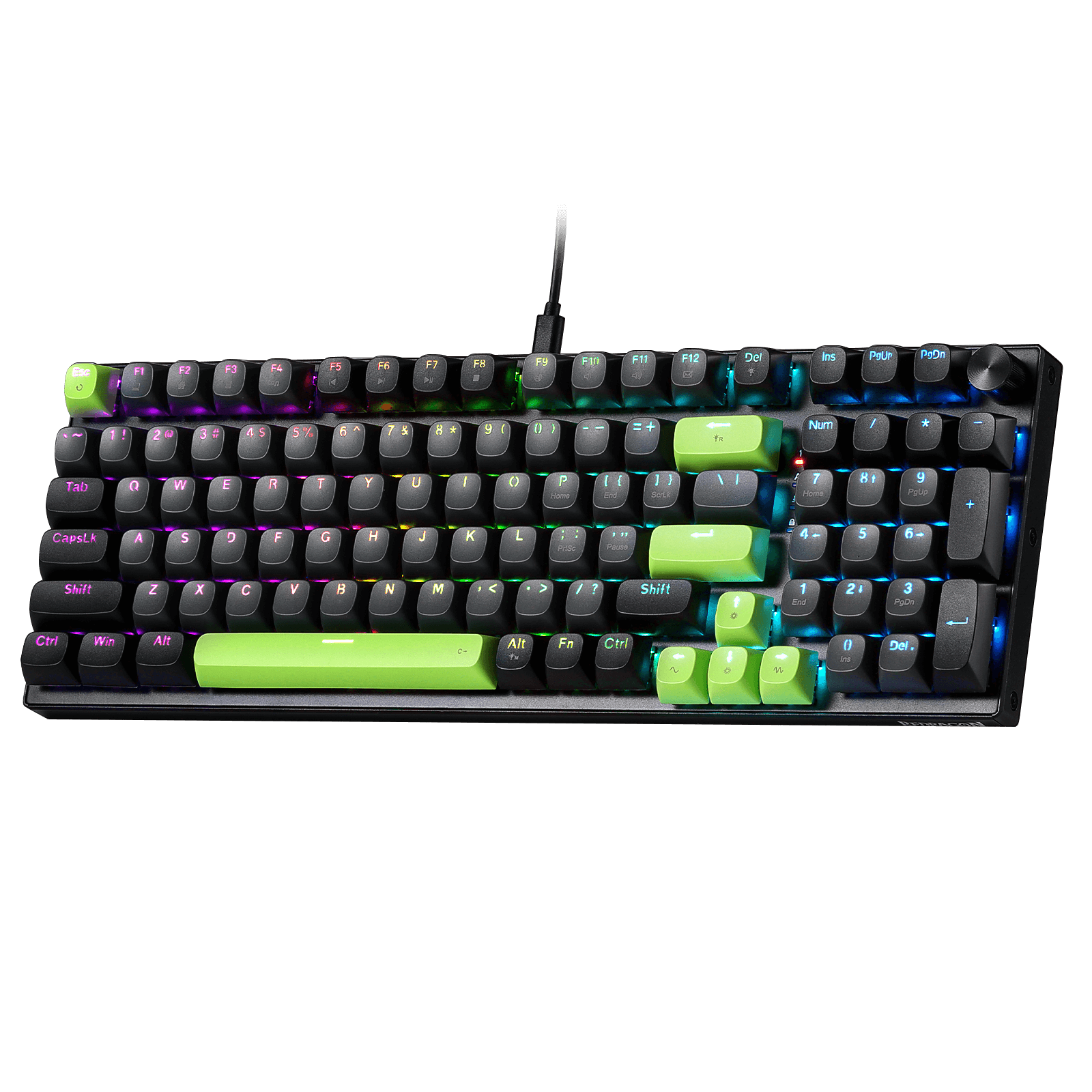 Redragon K740 98 Keys Wired RGB Gaming Keyboard, 95% PBT Mechanical Keyboard w/Solid Aluminum Base, Dedicated Knob Control & Hot-Swap Socket, Custom Linear Switch