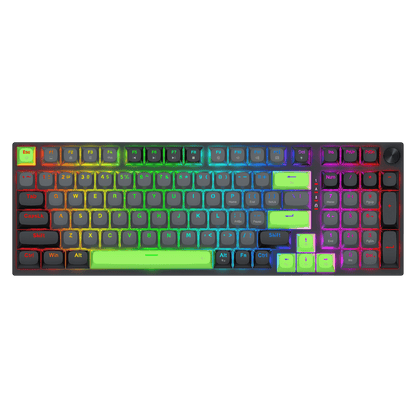 Redragon K740 98 Keys Wired RGB Gaming Keyboard, 95% PBT Mechanical Keyboard w/Solid Aluminum Base, Dedicated Knob Control & Hot-Swap Socket, Custom Linear Switch