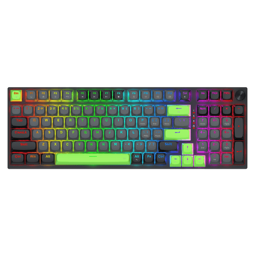 Redragon K740 98 Keys Wired RGB Gaming Keyboard, 95% PBT Mechanical Keyboard w/Solid Aluminum Base, Dedicated Knob Control & Hot-Swap Socket, Custom Linear Switch